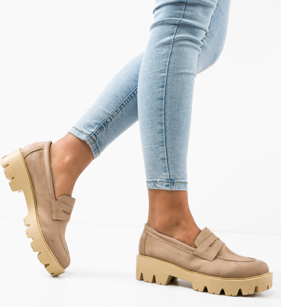 Pantofi Casual Dama Gyna Bej - Confort și Stil - imagine 3