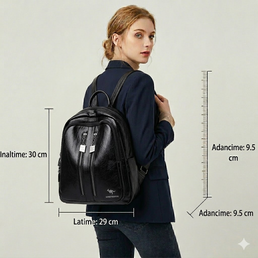 Rucsac Dama Hudson GT1332 Delis Negru Elegant - imagine 2