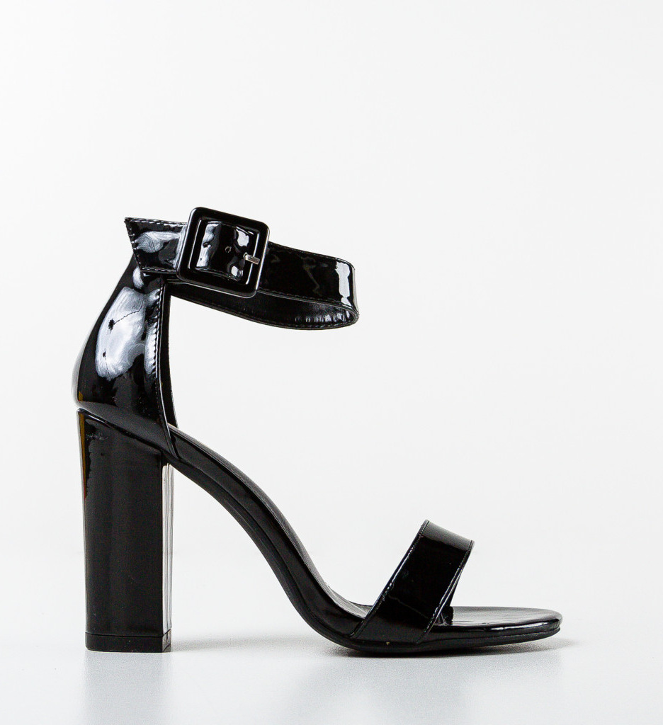 Sandale Dama Negre cu Toc Elegant - imagine 5