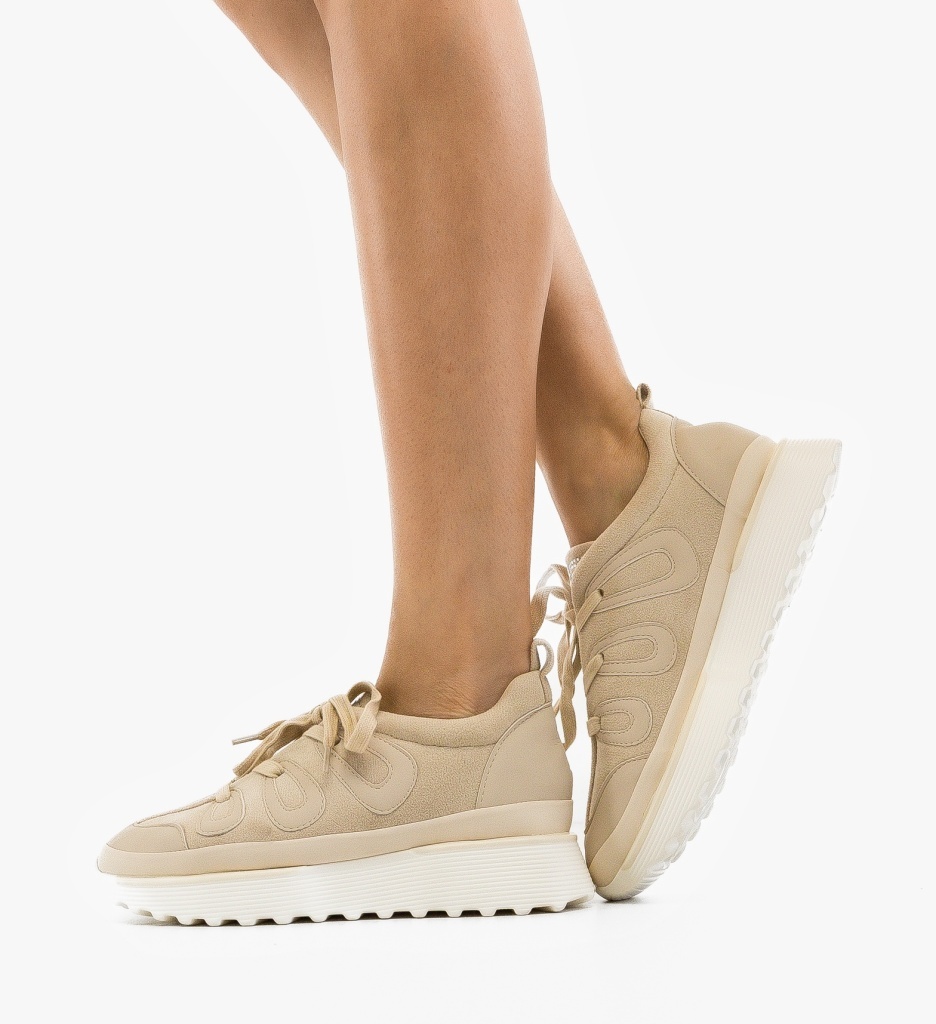 Sneakers Dama Tyler Bej - Confort și Stil Casual - imagine 3