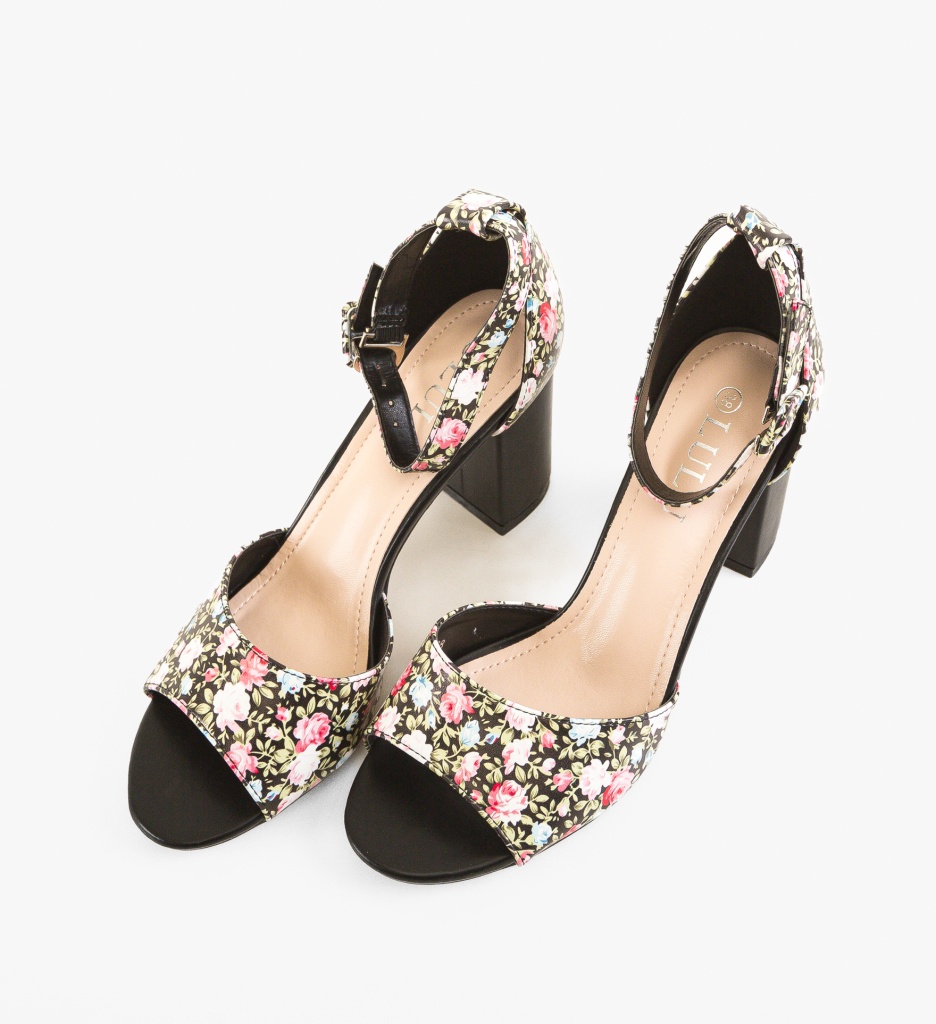 Sandale Buket Negre | Eleganță cu Toc - imagine 4