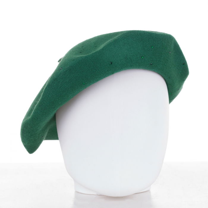 Bereta Verde Chic cu Strasuri - Shopika