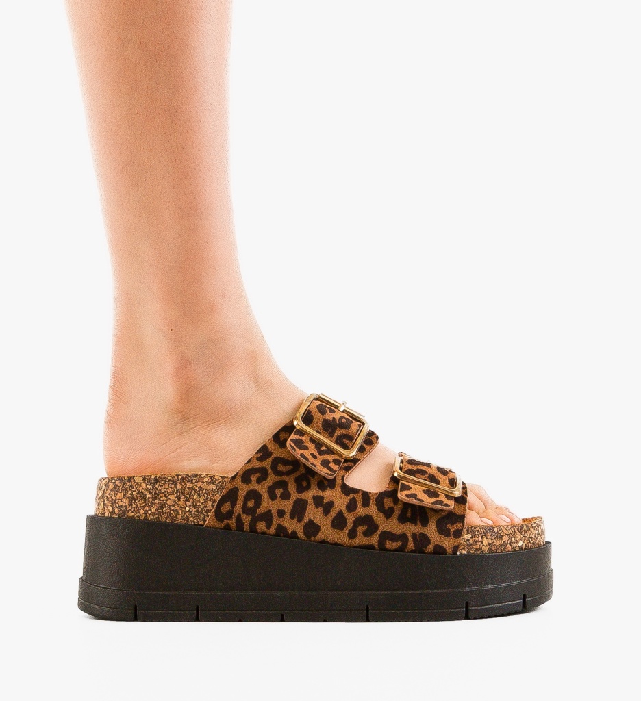 Papuci Dama Olive Animal Print - Eleganță și Stil - imagine 8