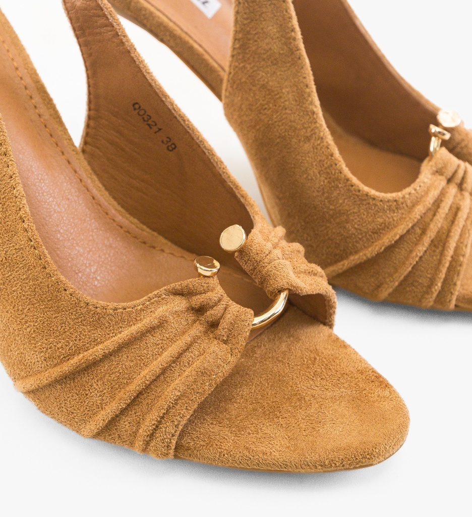 Sandale Dama Aytart Camel Elegante cu Toc - imagine 5