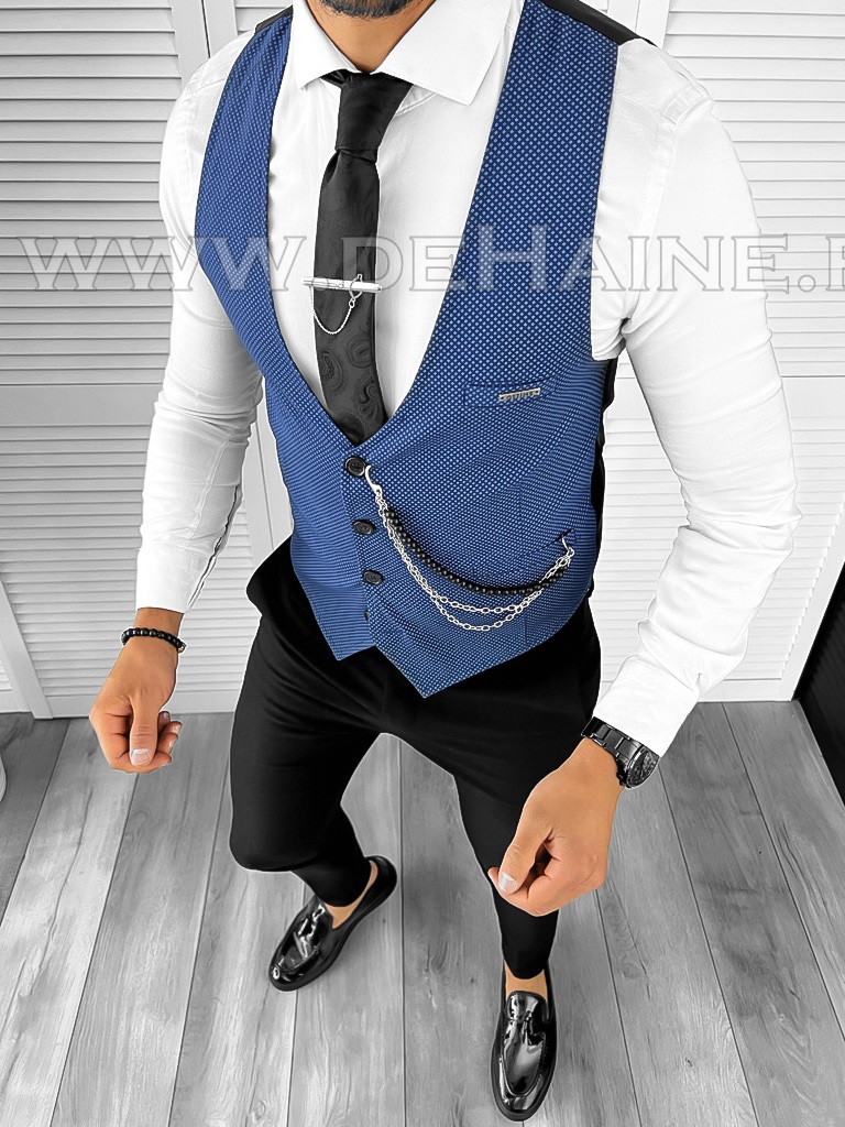 Vesta Albastra Eleganta Slim Fit | Stil Modern