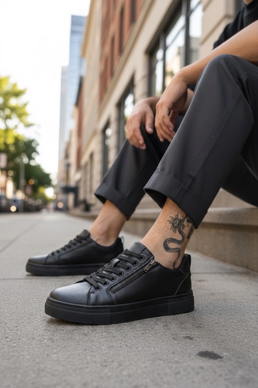 Adidași Bărbați Casual Negri C76 - Confort Maxim