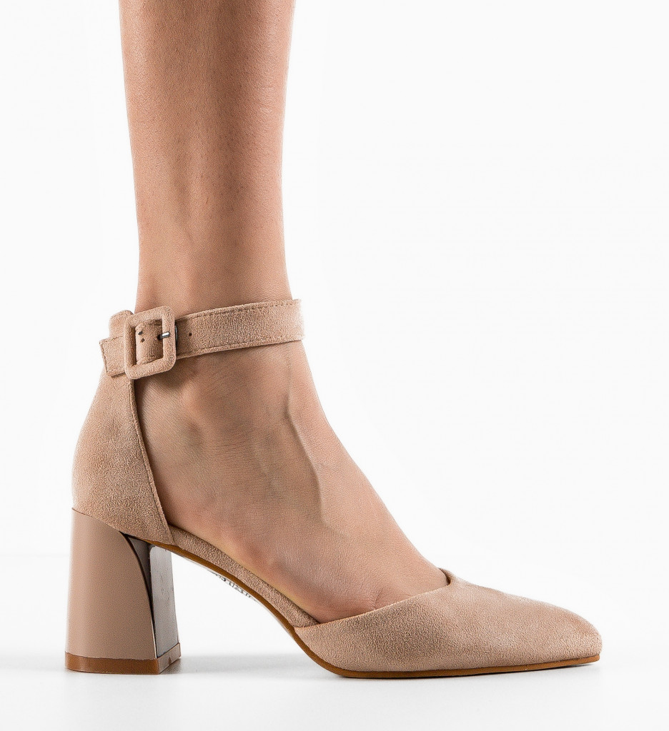 Pantofi dama Gora Bej cu toc elegant - imagine 5