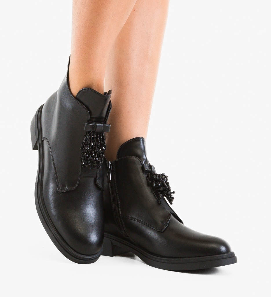 Ghete Dama Charlie Negre | Eleganță și Confort - imagine 4