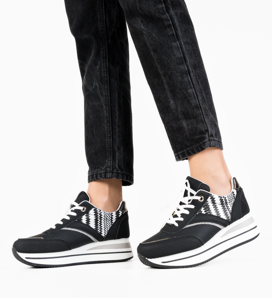 Pantofi Sport Peet Negri | Confort și Stil Zilnic - imagine 4