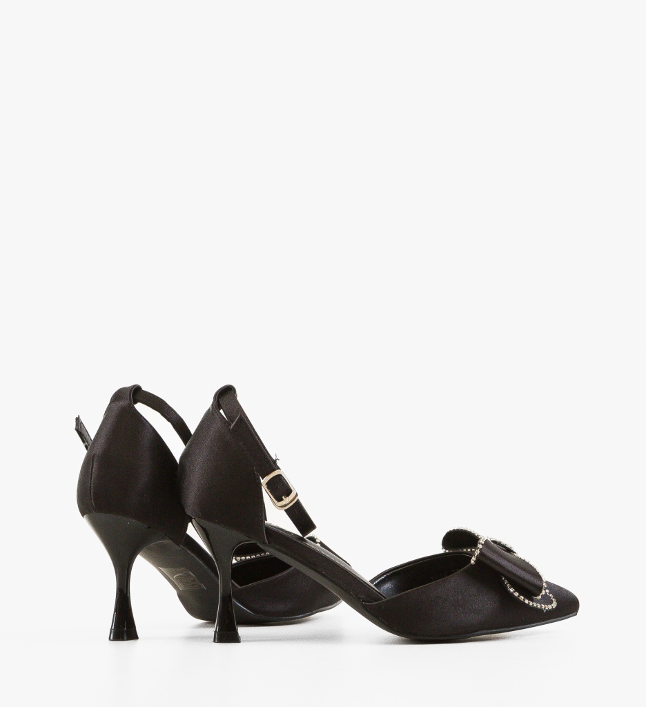 Pantofi Myrelam Negri Eleganți cu Toc - imagine 3