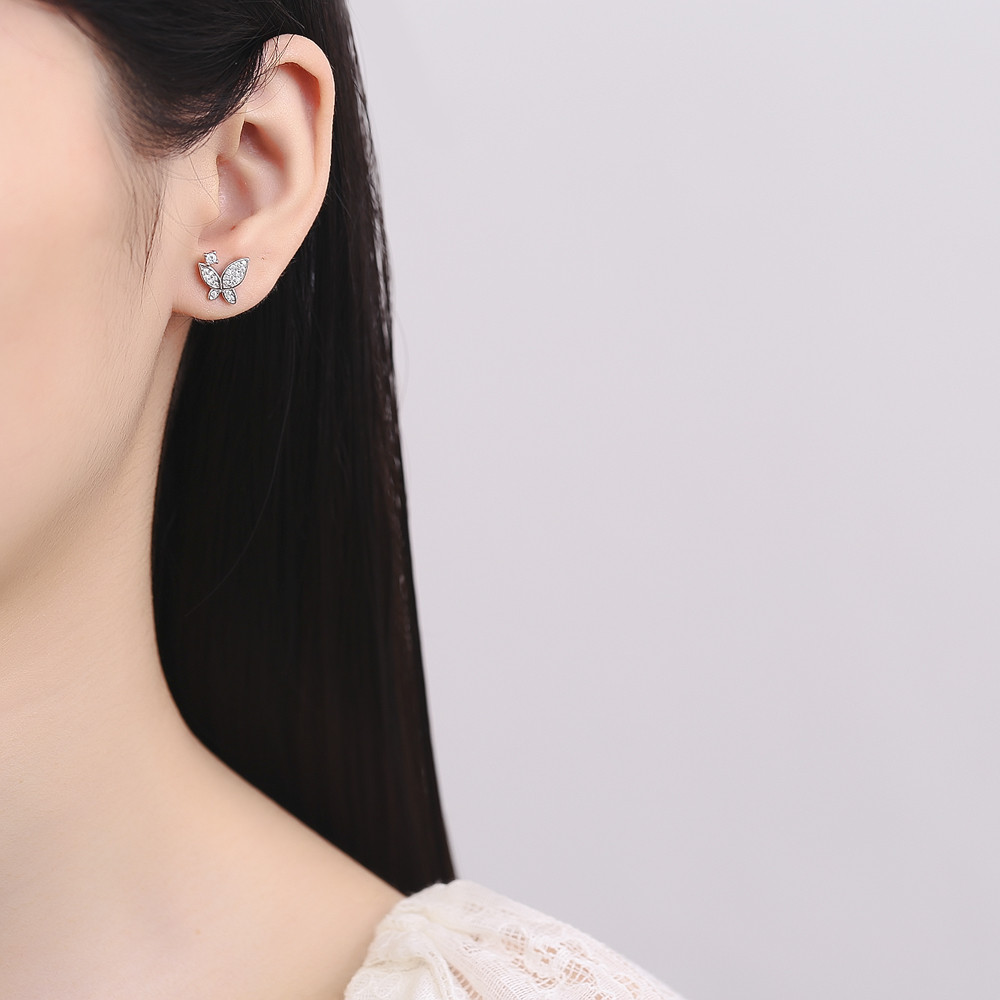 Cercei Argint 925 Haifeng cu Model Fluture - imagine 2