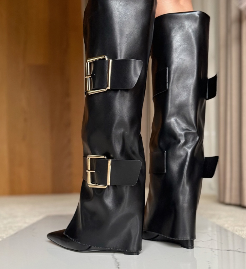 Cizme Dama Grafada Negre Depurtat | Eleganță și Stil - imagine 2