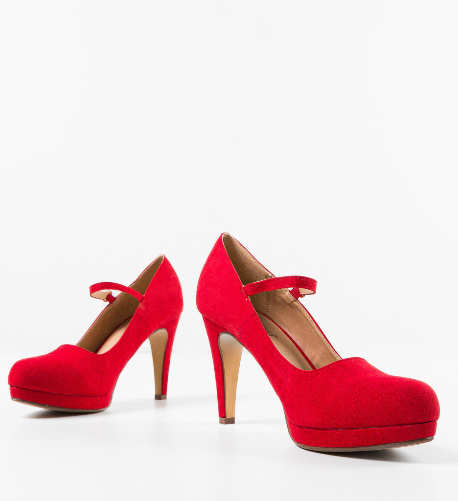 Pantofi Rosii cu Toc Eleganți | Model Ajano - imagine 5