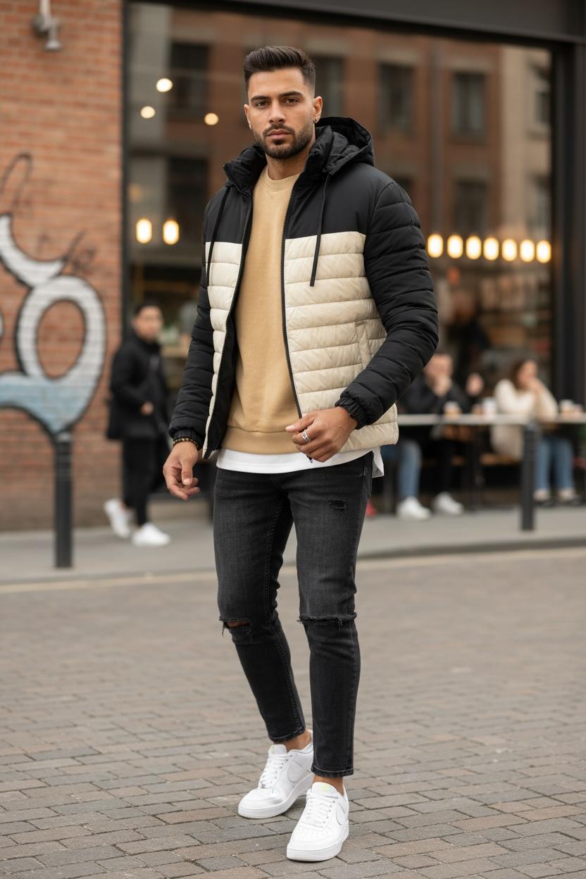 Geacă bărbați bej elegantă toamnă