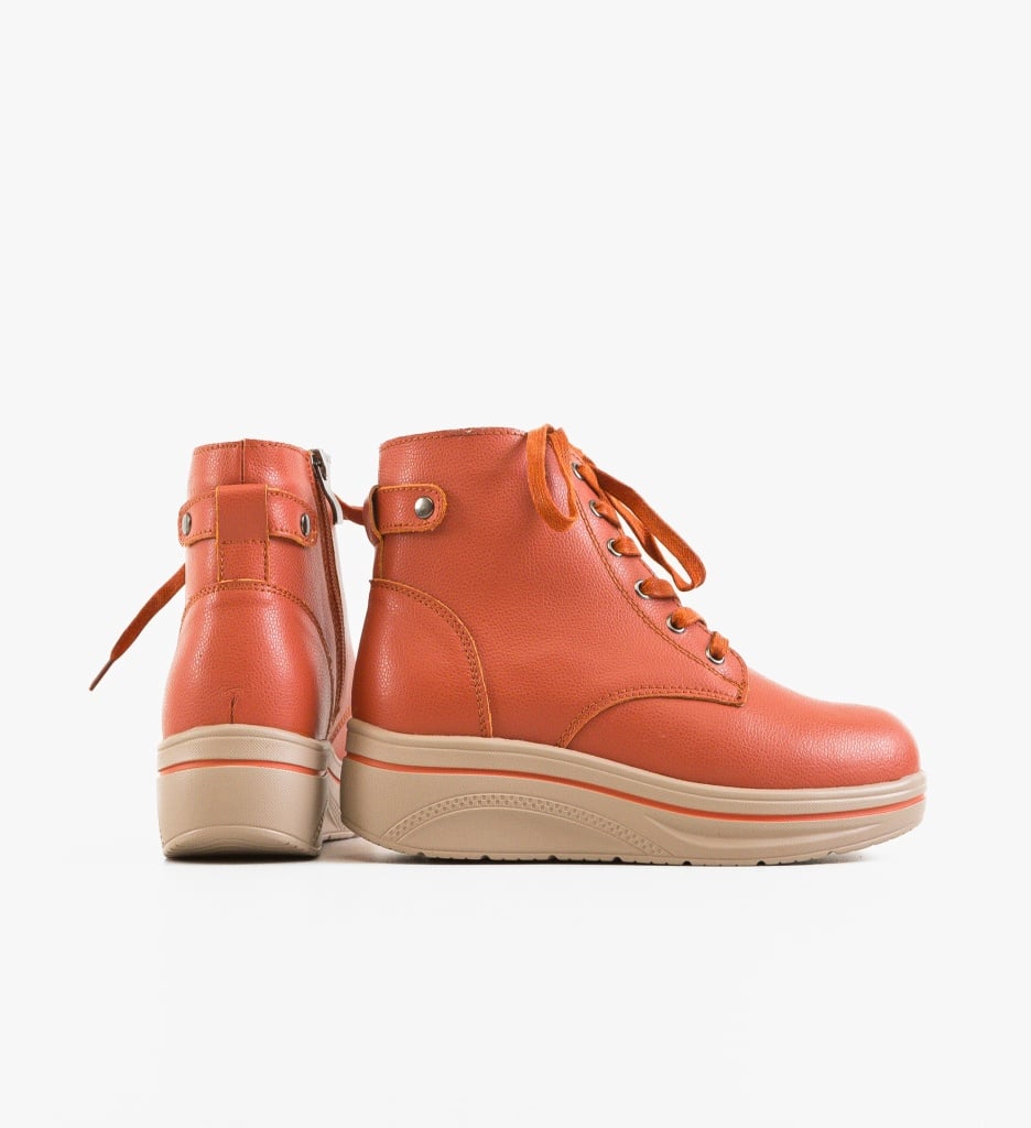 Pantofi Casual Lakiob Portocalii cu Design Unic - imagine 5