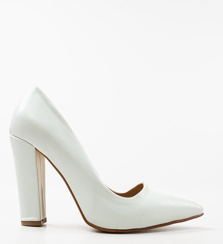 Pantofi Dama Albi cu Toc | Stil și Eleganță - imagine 6