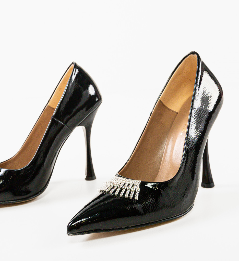 Pantofi cu Toc Perma Negri | Eleganță Asigurată - imagine 7