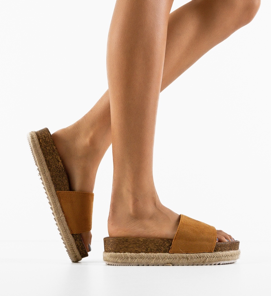 Papuci Dama Andy Camel | Eleganță și Confort - imagine 2