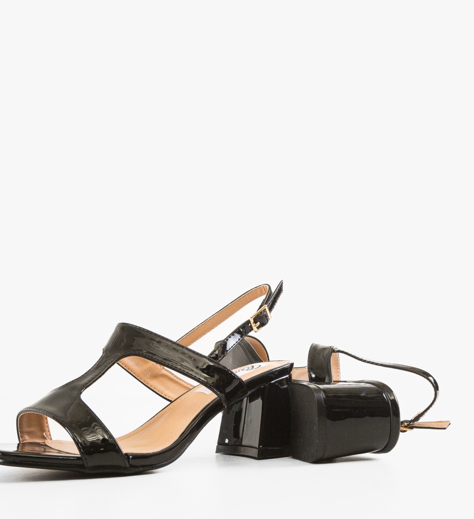 Sandale cu Toc Elegante Sufyan Negre - imagine 5