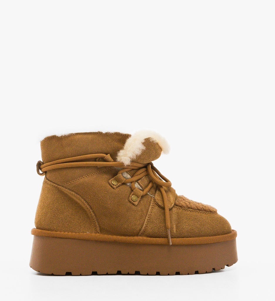 Cizme Tip Ug Hamme Camel Depurtat - Confort & Stil - imagine 6