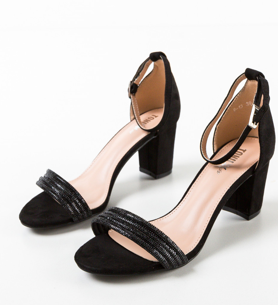 Sandale Ogan Negre cu Toc Elegant - imagine 6