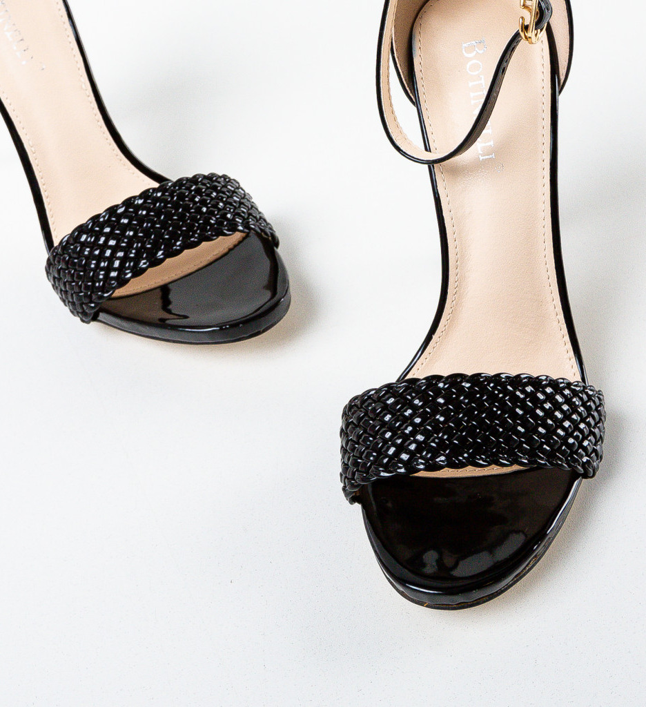 Sandale Dama Dyda Negri cu Toc Elegante - imagine 5