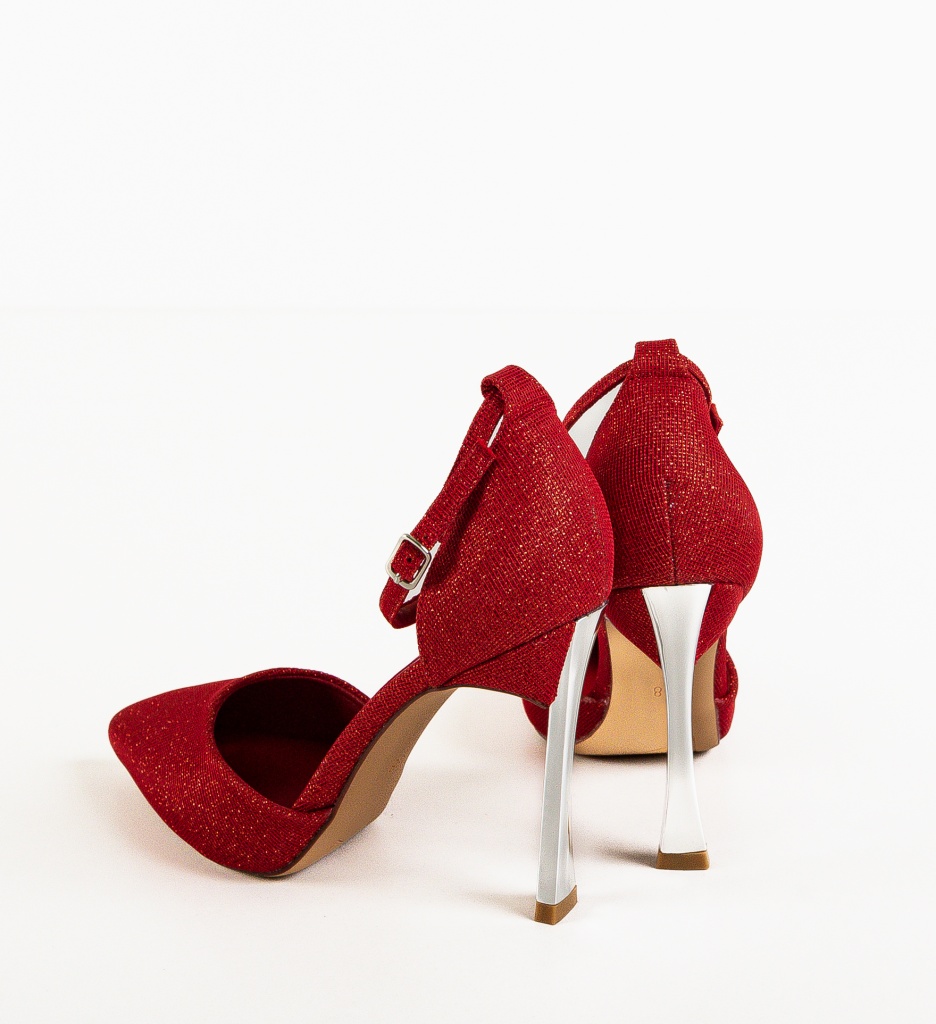 Pantofi cu Toc Degalo Rosii - Look Elegant - imagine 7
