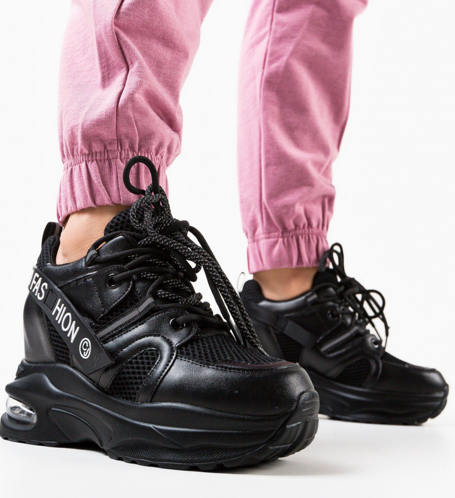 Sneakers Dama Letigo Negri - Confort și Stil - imagine 2
