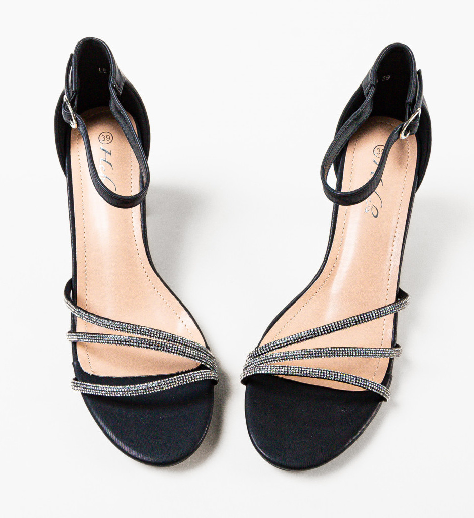 Sandale Dama Yunus Negre - Toc Elegant - imagine 3