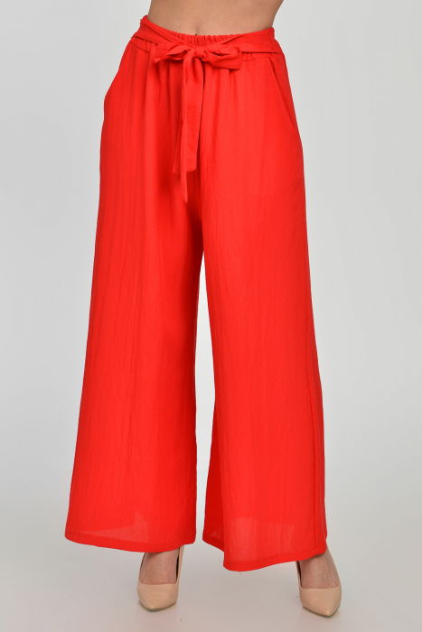 Pantaloni largi Shopika rosii - confort maxim