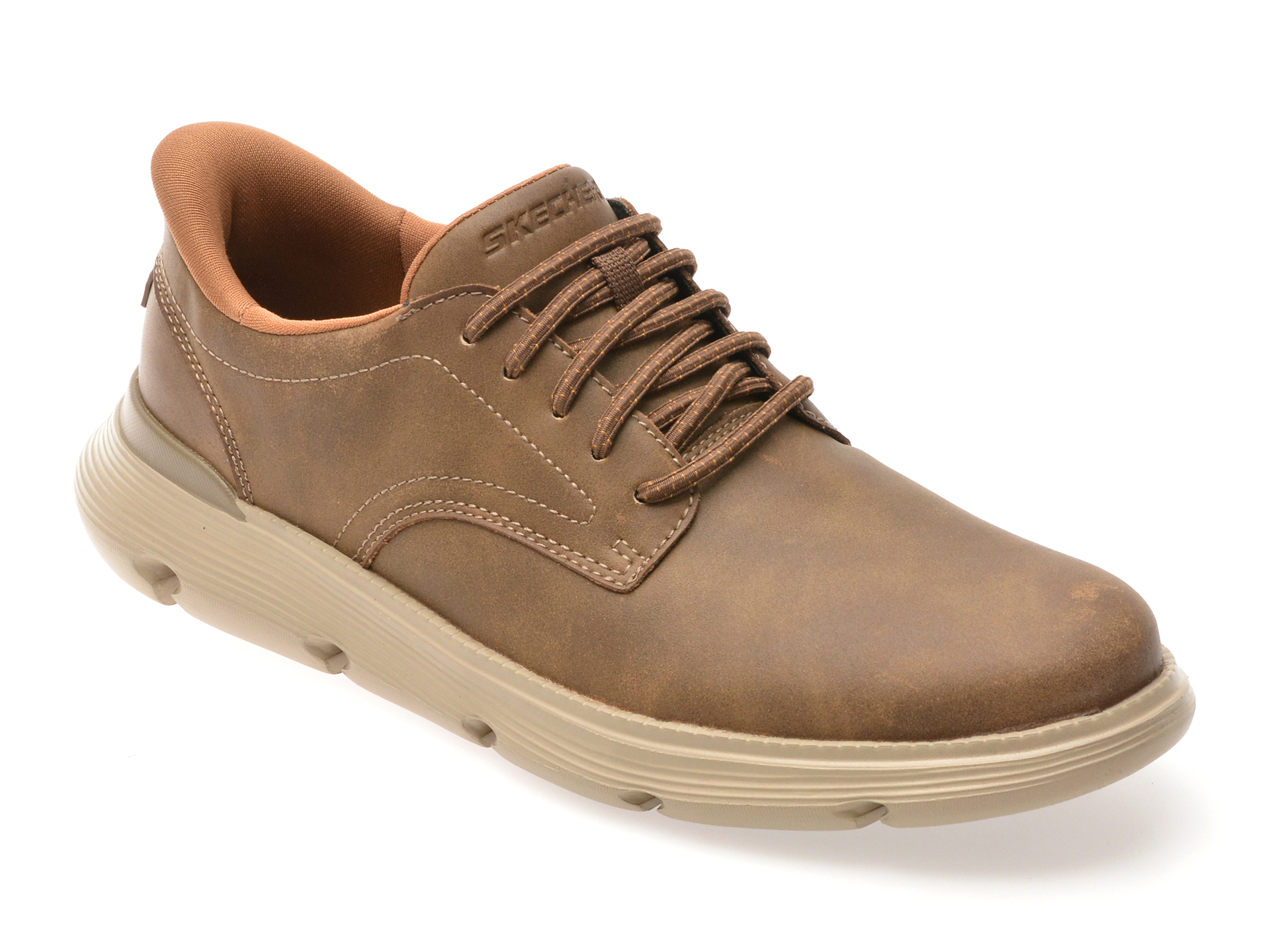 Pantofi Skechers Garza Maro Barbati Piele Naturala