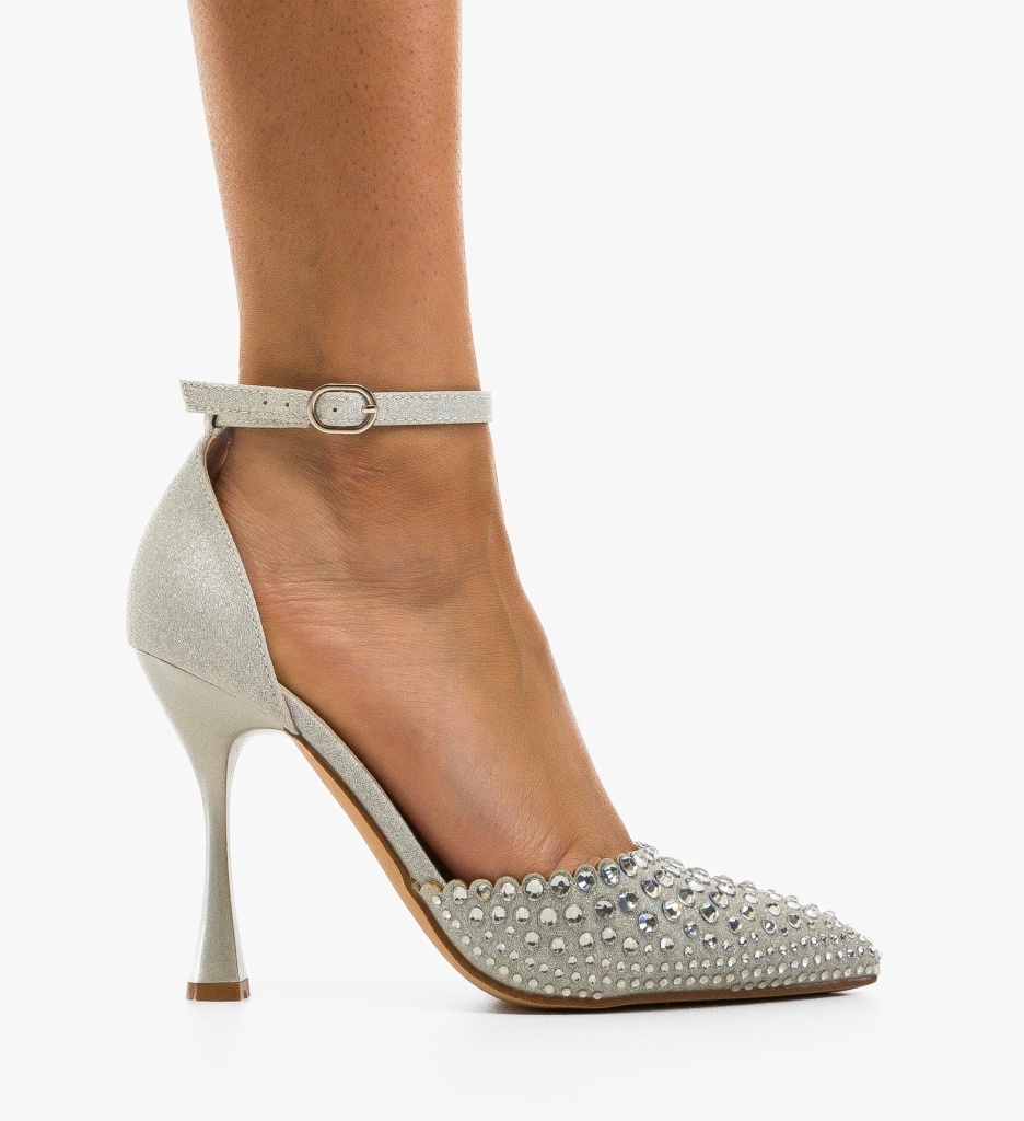 Pantofi dama Ammele Argintii eleganti