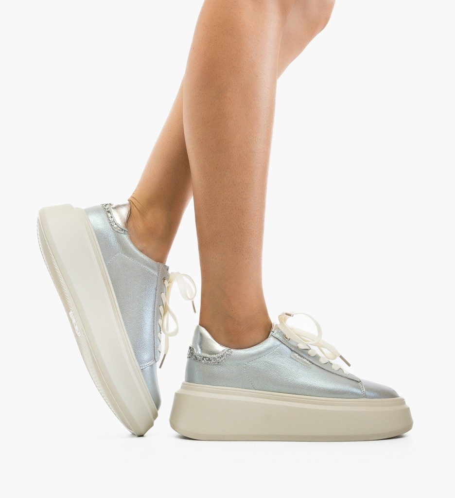 Pantofi Casual Lalere Argintii Eleganți - imagine 7