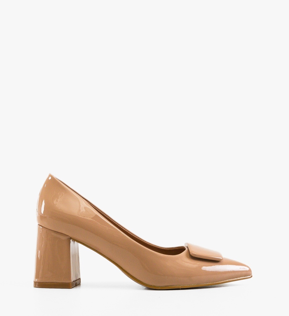 Pantofi Dama Roanda Nude Eleganți cu Toc - imagine 6