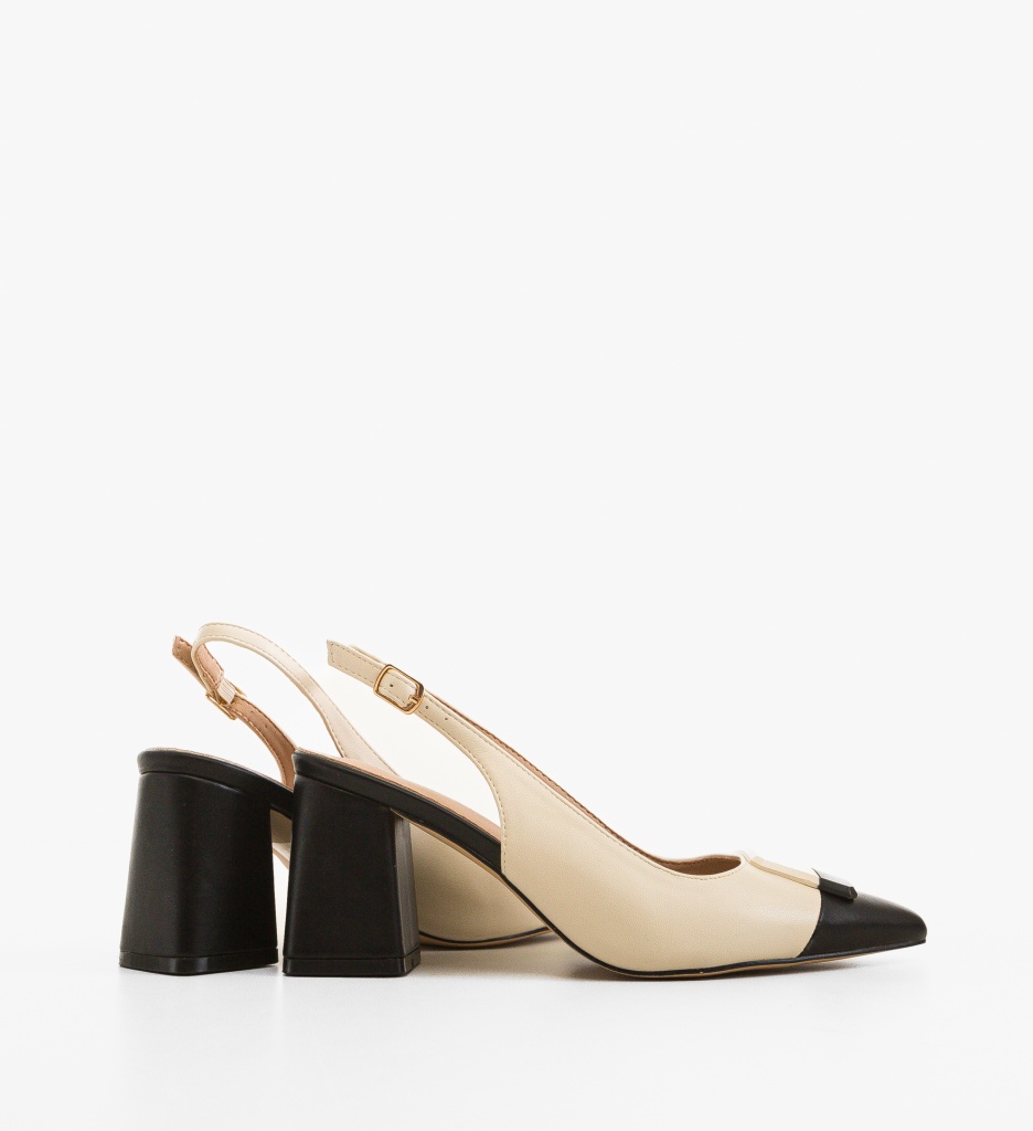 Pantofi dama Sandy Bej cu toc elegant și comod - imagine 2