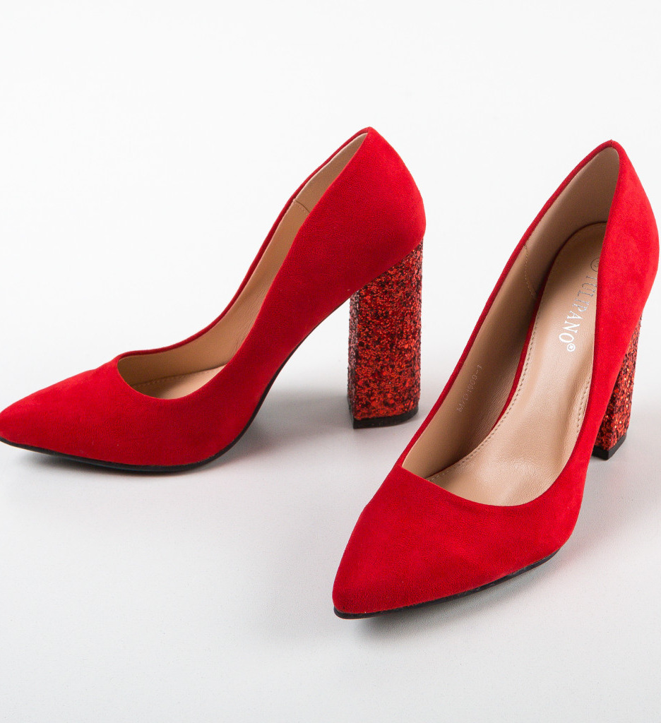 Pantofi Clarke Rosii cu Toc - Eleganță Maximă - imagine 6
