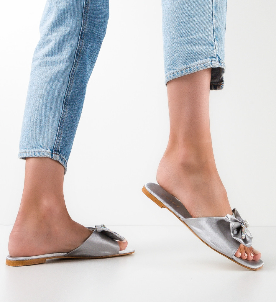 Papuci Dama Tixe Gri | Confort și Eleganță - imagine 3