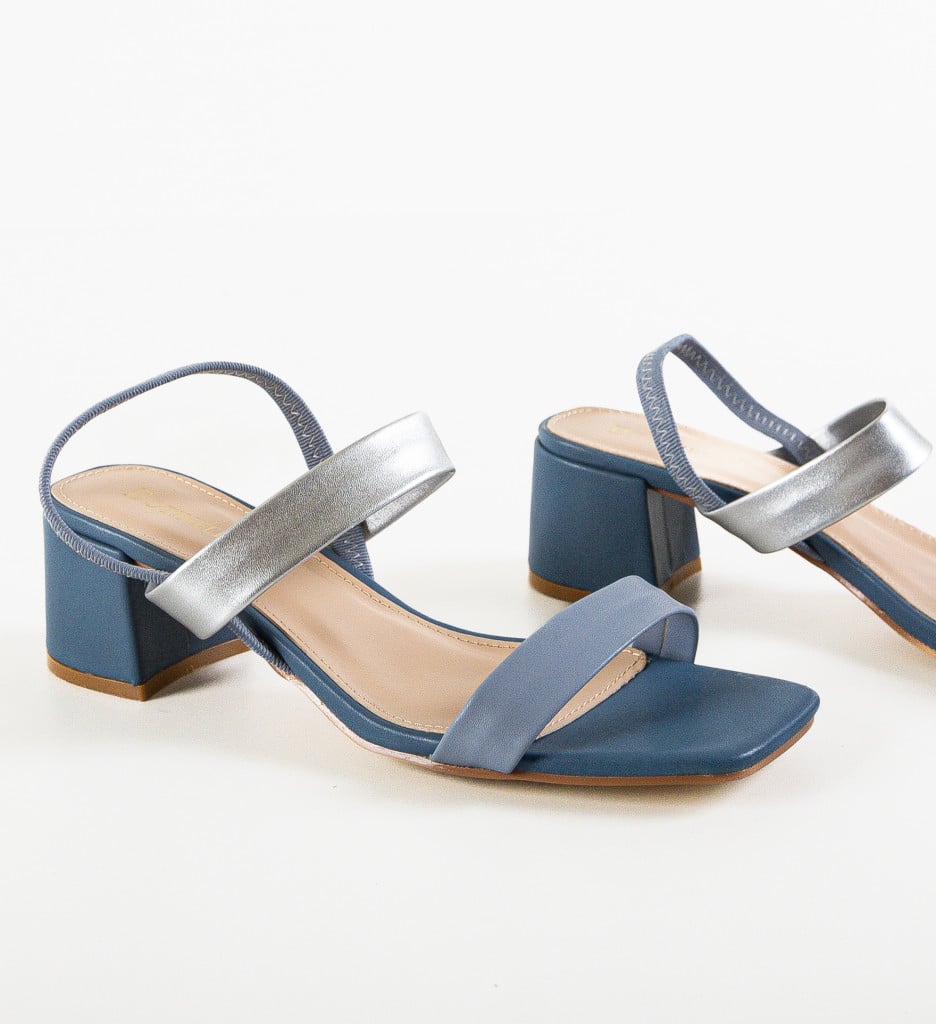 Sandale cu toc Nirmal Albastre | Eleganță și Stil - imagine 8