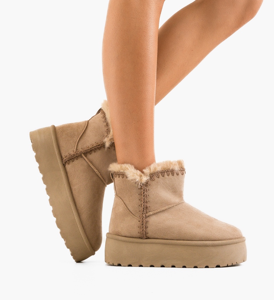 Cizme Comode Tip Ug Khaki | Confort Termic - imagine 3