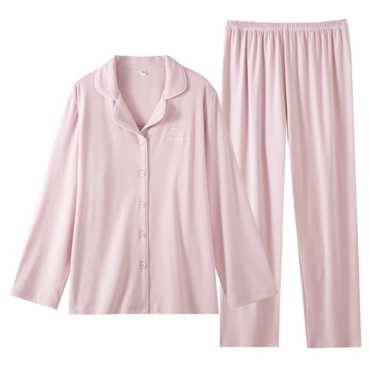 Pijama Dama Happy Day 2 Bucati Roz Pudrat Delis - imagine 4