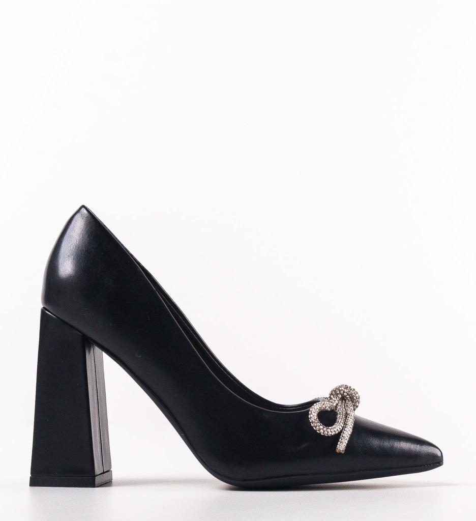 Pantofi Dark Negri Eleganți cu Toc - Stil Refined - imagine 5