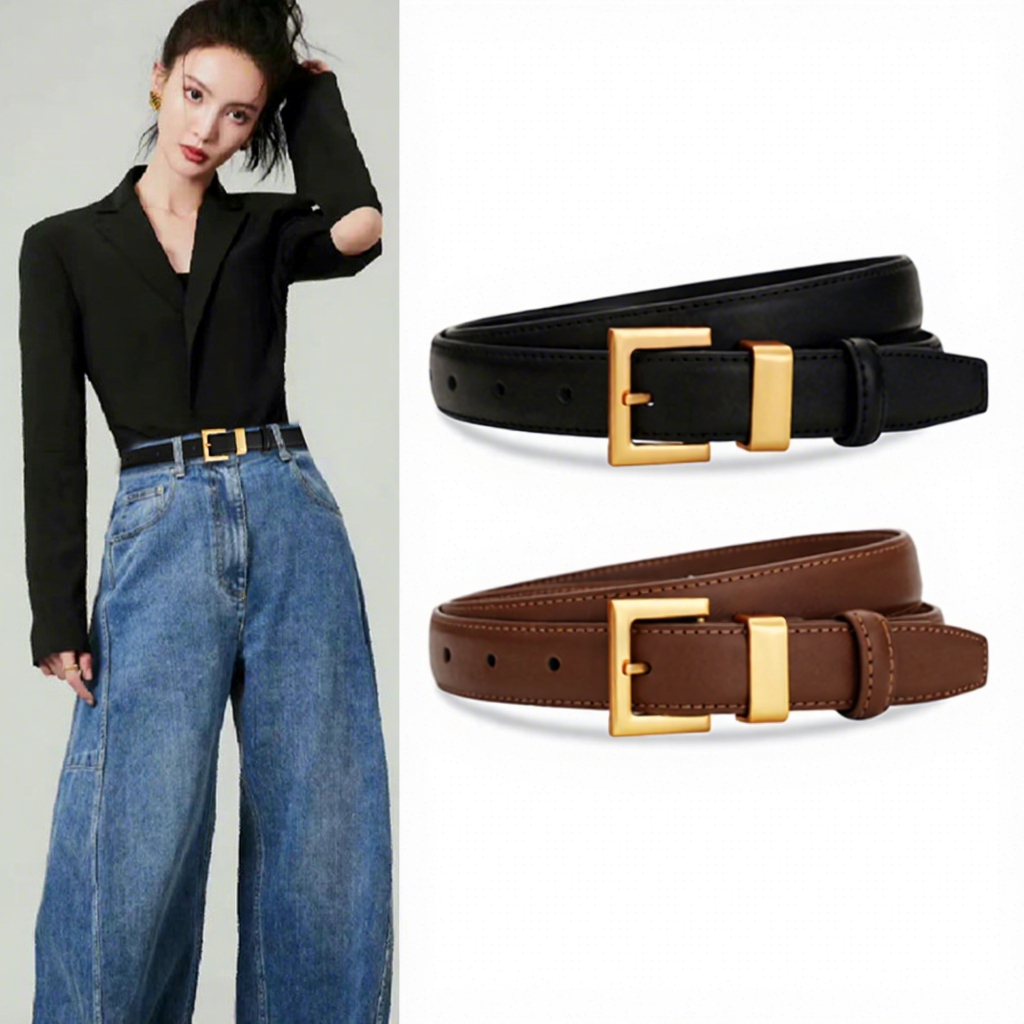 Curea dama Amanda C-195, piele naturala, Maro - imagine 4