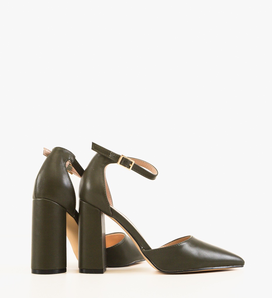 Pantofi Saira Verzi Eleganți cu Toc - imagine 3