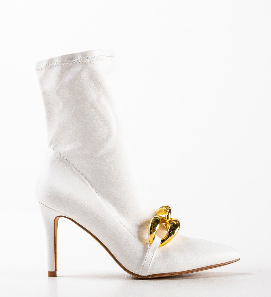 Botine Dama Albe Madison - Stil și Eleganță - imagine 7