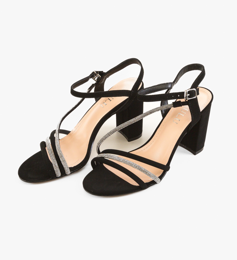 Sandale Olber Negre Elegante cu Toc - imagine 4