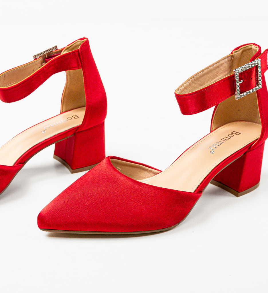 Pantofi Nature Rosii | Toc Eleganți - imagine 6