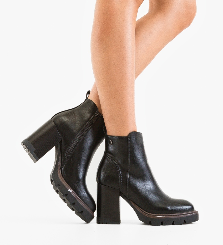Botine Dama Lowri Negre - Eleganță și Confort