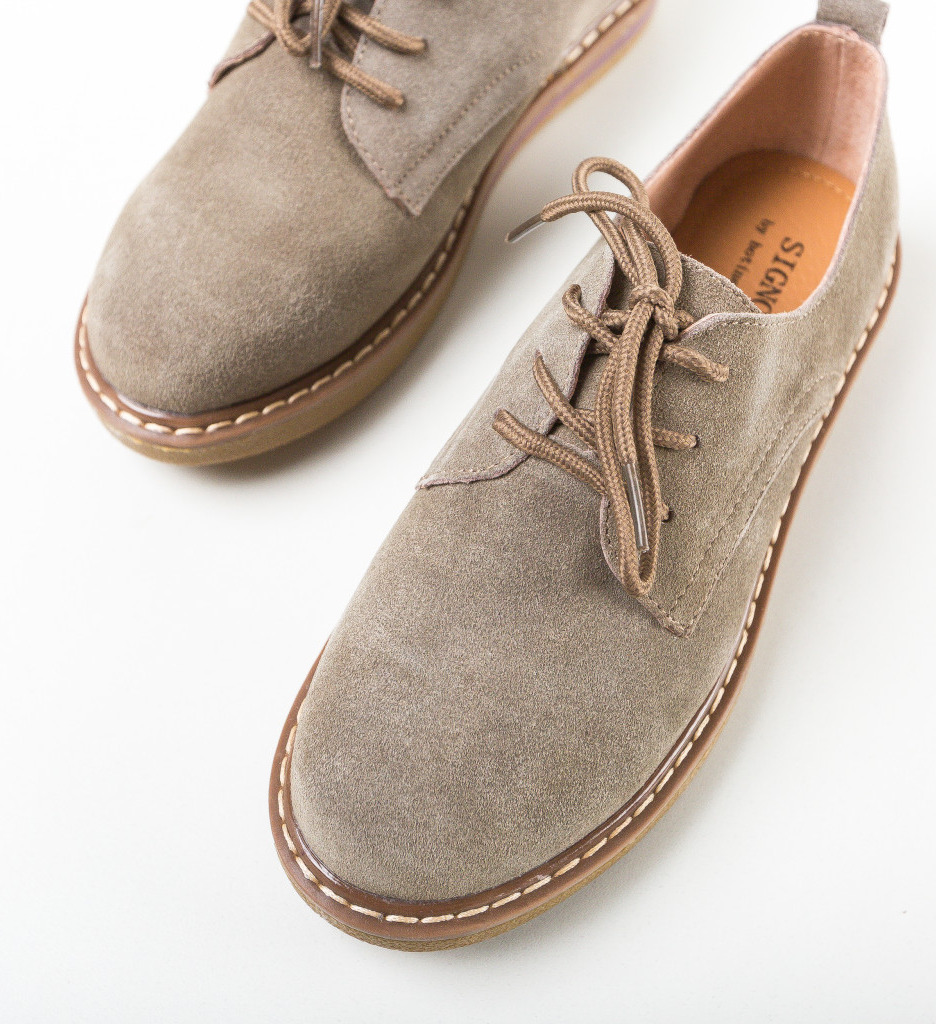 Pantofi Casual Romena Khaki - Confort Stilat - imagine 6
