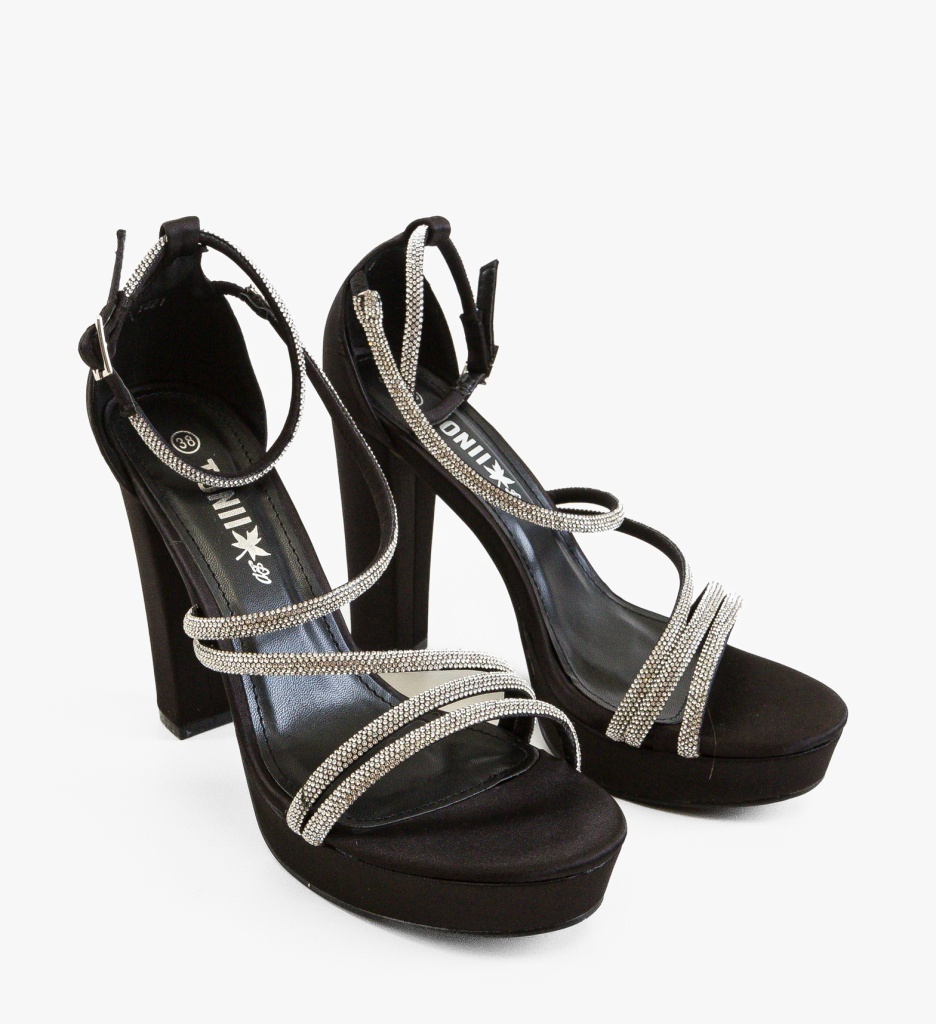 Sandale cu Toc Osse Negre – Eleganță și Confort - imagine 2