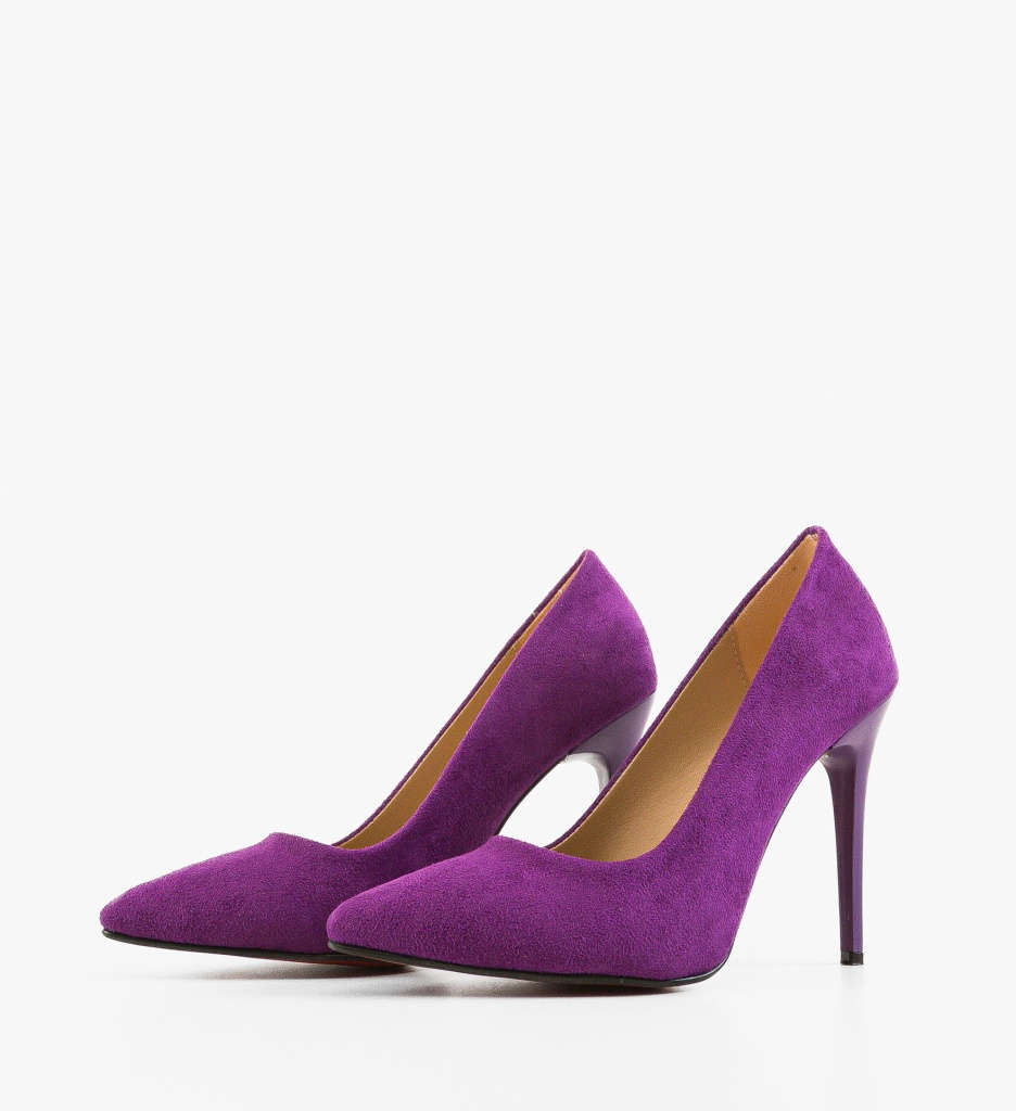 Pantofi Rytorya Mov Eleganți cu Toc - imagine 5